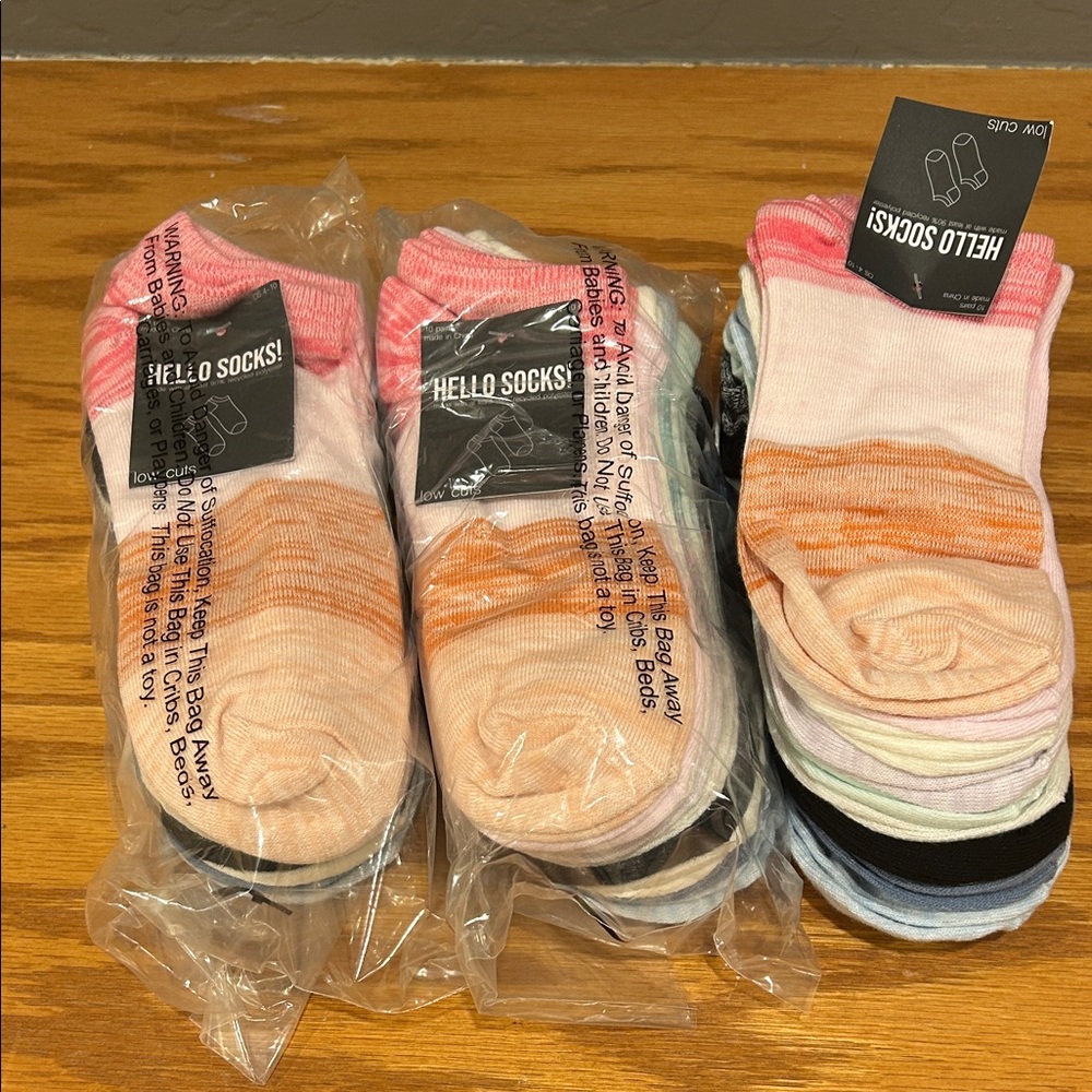 Hello Socks! Pink and Orange Casual Socks